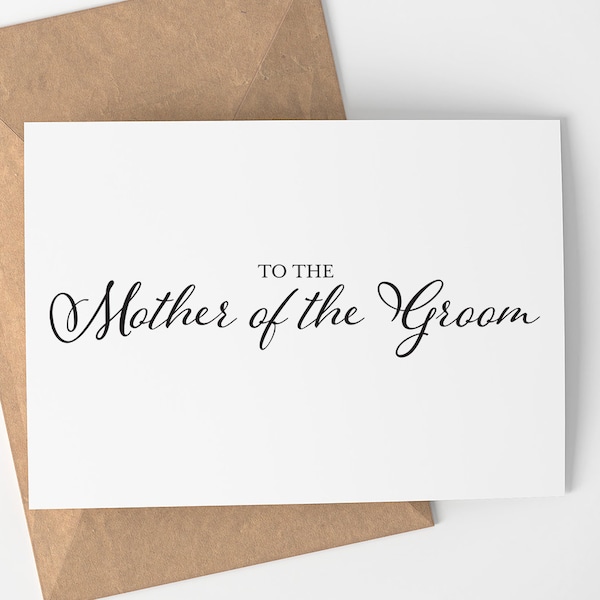 To the Mother of the Groom Card | Mother of the Groom -  Wedding - Card - Black and White - Wedding Greeting Card - Bride and Groom