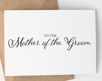 To the Mother of the Groom Card | Mother of the Groom -  Wedding - Card - Black and White - Wedding Greeting Card - Bride and Groom