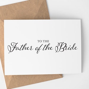Al Padre de la Tarjeta de Novia / Padre de la Novia - Boda - Tarjeta - Blanco y Negro - Tarjeta de Felicitación de Boda - Novia y Novio