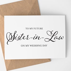À ma future belle-sœur sur ma carte de jour de mariage (fr)  Décor de mariage - Carte - Carte de mariage - Carte de jour de mariage