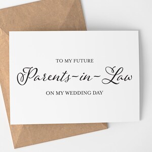 A mis futuros padres-en-ley en mi tarjeta de día de la boda  Decoración de la boda - tarjeta - tarjeta de boda - tarjeta de día de la boda