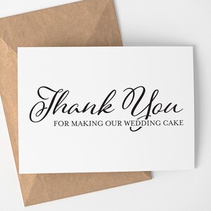 私たちのウェディングケーキを作ってくれてありがとう | 結婚式のカード - ウェディングカード - ウェディングケーキのお礼 - カード - 中は空白