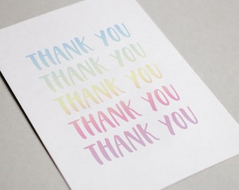 Pastel Thank You Card: Simple Watercolor Design