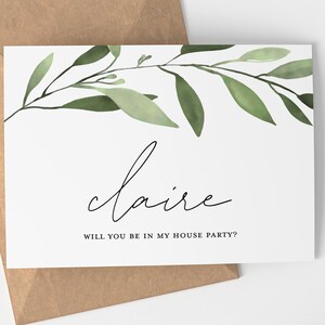 Serez-vous dans ma fête à la maison? | Carte de proposition de fête de maison personnalisée - Mariage - Personnalisé - Carte de demoiselle d'honneur - Carte de proposition de fête nuptiale