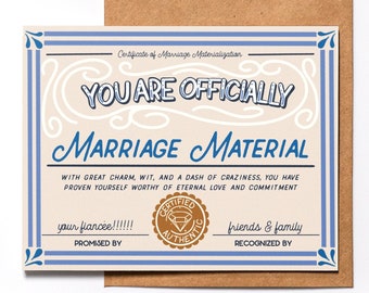 Marriage Material Engagement Card: Kraft Envelope