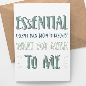 Tarjeta de cualquier ocasión - Esencial para mí - tarjeta pandémica - distancia social - tarjeta del día de la madre - Cuarentena Día de San Valentín