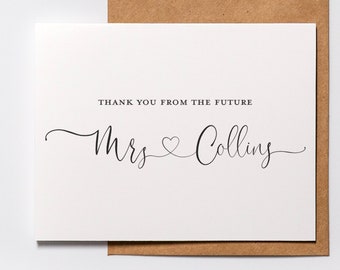 Personalized Wedding Thank You Cards: Heavy Card Stock, Kraft Envelopes
