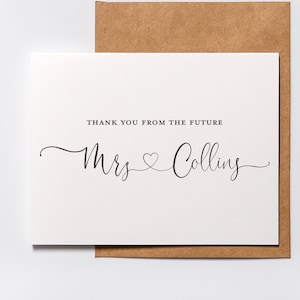 Tarjetas de agradecimiento de boda personalizadas - Tarjetas de agradecimiento para despedida de soltera / Personalizadas - Tarjeta de boda - Juego de tarjetas de agradecimiento de boda - Interior en blanco