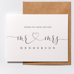 Gepersonaliseerde bruiloft bedankkaartjes | Aangepast - Van het nieuwe - Bruiloft Bedankkaart - Bruidsdouche Bedankkaarten - Bedankcadeau