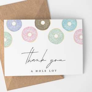 Baby Shower Thank You Cards / Donuts - Baby Shower - Baby Sprinkle - Baby Shower Gift - Baby Shower Decorations - Gender Reveal
