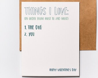 Valentines Day Card | Valentines Day - Things I Love - For Him - For Her - Valentine's Day - Love