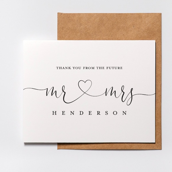 Personalized Wedding Thank You Cards - Bridal Shower Thank You Cards | Custom - From The Future - Wedding Thank You Card - Thank You Gift