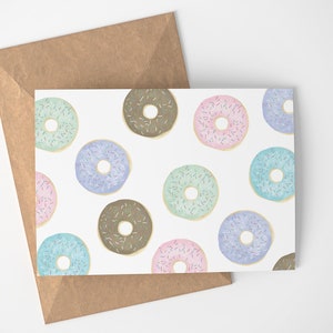 de correspondance en forme de beignet | Donuts - Sprinkles - Cartes de correspondance vierges - Cartes de papeterie - Cartes de voeux