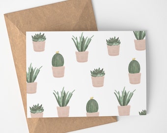 Succulent Thank You Cards: Blank Greeting Cards with Kraft Envelopes