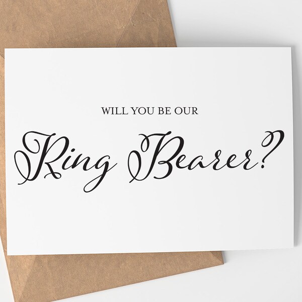 Will you be our Ring Bearer? | Ring Bearer Proposal -  Wedding - Ring Bearer - Ring Bearer Card - Card Set - Black and White - Wedding Party