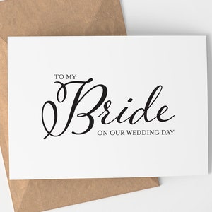 Naar mijn bruid op onze trouwdag kaart | To My Bride - Wedding - Groom to Bride - Card - Zwart en Wit