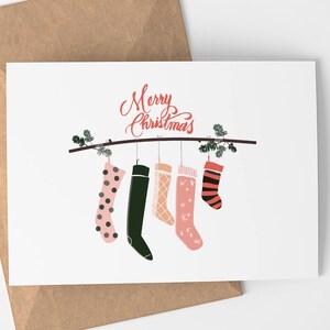 Weihnachtskarte | Frohe Weihnachten - Strümpfe - Weihnachtskarte - Weihnachten - Grußkarten