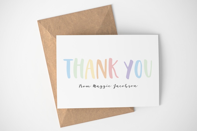 Personalized Kids Thank You Cards Customized Kids Stationary Children's Stationary Thank you Card Thank You Notes image 1