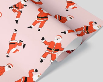 Sleighin&#39; Santas Wrapping Paper - Christmas Gift Wrap - Aesthetic Wrapping Paper - Funny - Multi-Cultural - Holiday Gift Idea - Pink - Slay