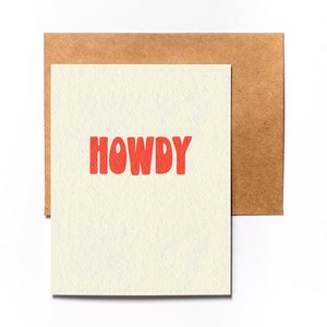 Howdy Greeting Card Just Because Minimalist Greeting Card Any Occasion image 2