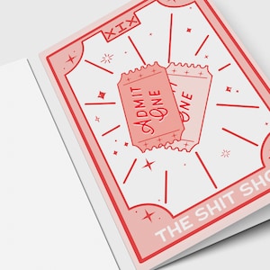 Carte de vœux Tarot - Unique - Pour un ami - Pour un nouveau membre de la famille - Bienvenue dans le spectacle de merde - Admettre un - Bienvenue dans la famille New In-Law
