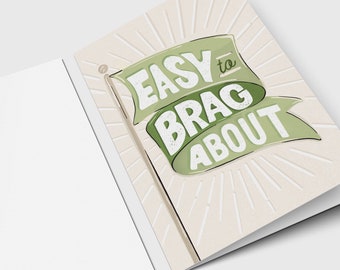 Green Flag Greeting Card: Easy To Brag About, Congrats
