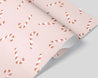 Candy Cane Wrapping Paper - Christmas Gift Wrap - Aesthetic Wrapping Paper - Packaging and Wrapping - Holiday Gift