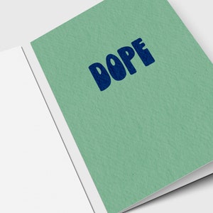 Biglietto d'auguri Dope - Biglietto d'auguri Hype - Congratulazioni - Emozionato - Buon compleanno - Orgoglioso di te - Festeggia - Biglietto d'auguri minimalista - Interno vuoto