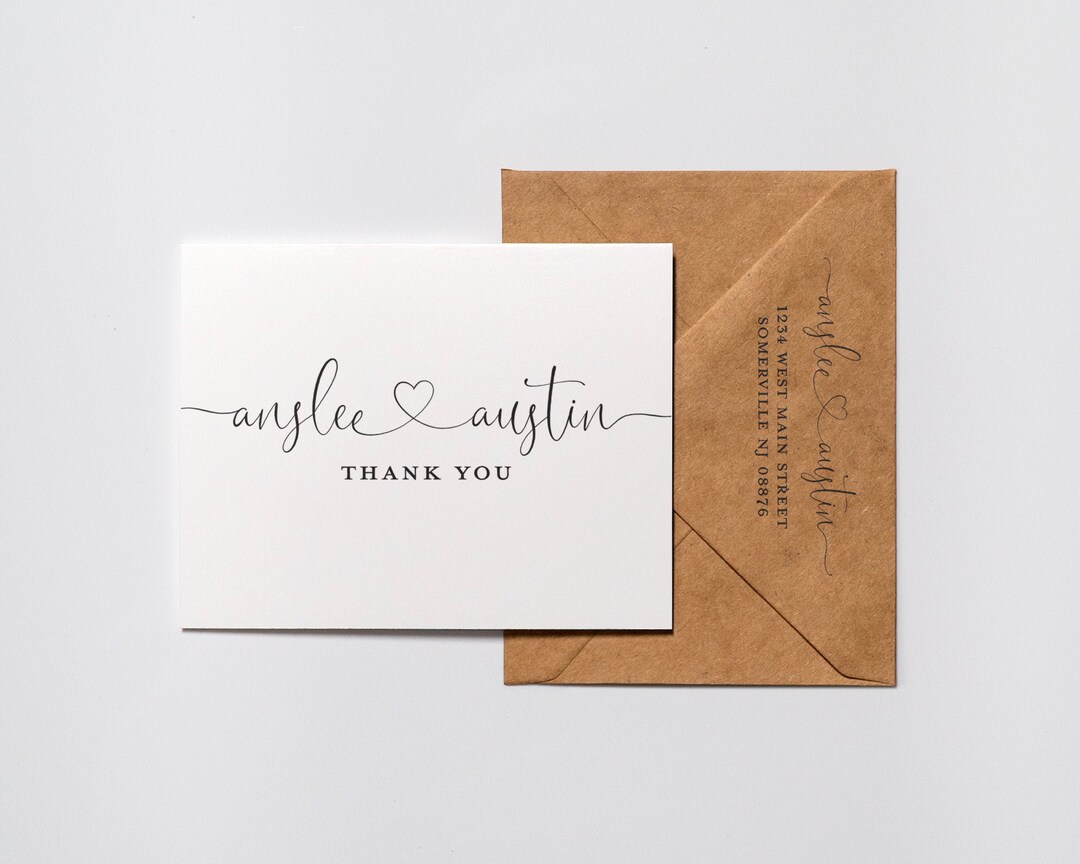 Personalized Wedding Thank You Custom Wedding Thank You Card Wedding ...