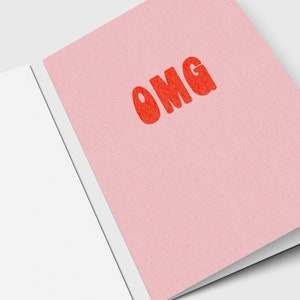 OMG - Biglietto d'auguri Hype - Congratulazioni - Emozionato - Compleanno - Orgoglioso di te - Festeggia - Minimalista - Vuoto all'interno - Semplicemente così, per qualsiasi occasione