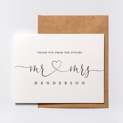 Minimalist Thank You Card Thank You Card Bridal Shower Etsy Canada