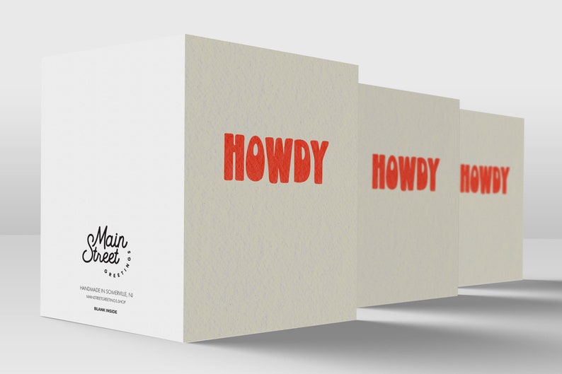 Howdy Greeting Card Just Because Minimalist Greeting Card Any Occasion image 4