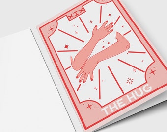 Tarot Card Greeting: The Hug - Friendship, Sympathy Card