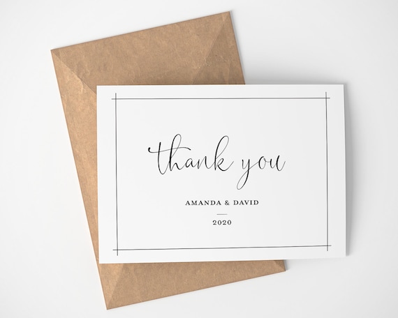 Personalized Wedding Thank You Card Set Mikah