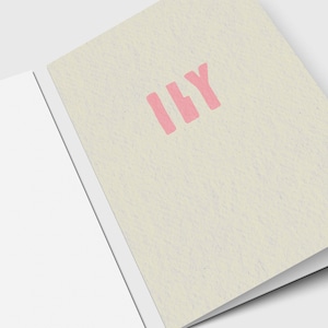 ILY - Tarjeta de felicitación "Te amo" - Tarjeta de amor - Regalos para él - Regalos para ella - Para el esposo - Para la esposa - Tarjeta de aniversario - Interior en blanco