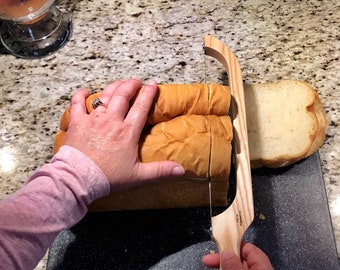 Ash wood bread knife, artisanal bread knife, bread knife, bread saw, bagel knife