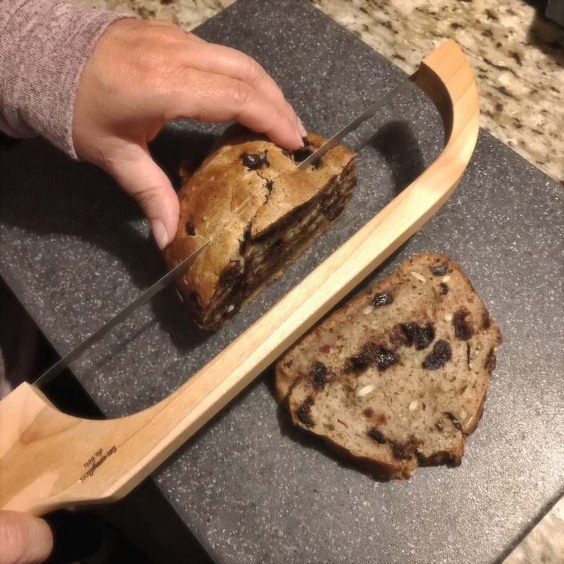 Cherry wood bread knife, wooden knife, bread knife, bread saw, bread saw image 3