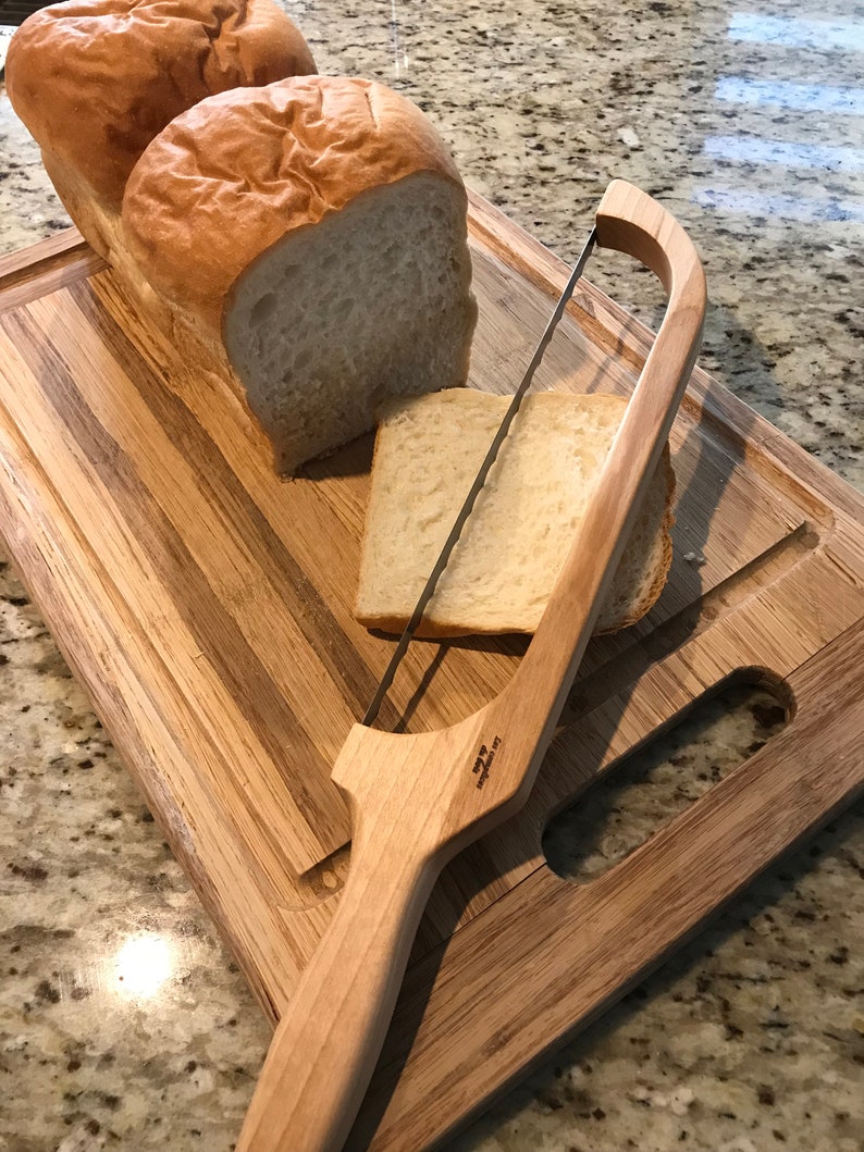 Cherry wood bread knife, wooden knife, bread knife, bread saw, bread saw image 5