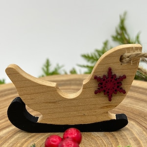 Christmas ornaments, rustic Christmas ball, wooden Christmas decoration, Christmas ornament, wooden sleigh, wooden bell, Christmas stocking