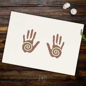 Mani curative / 100% cotone biologico / Grande tovaglia per altare 19x27 pollici / Alchimia / Spirale / Lavoro energetico / Rituale / Chi / Prana / Forza vitale