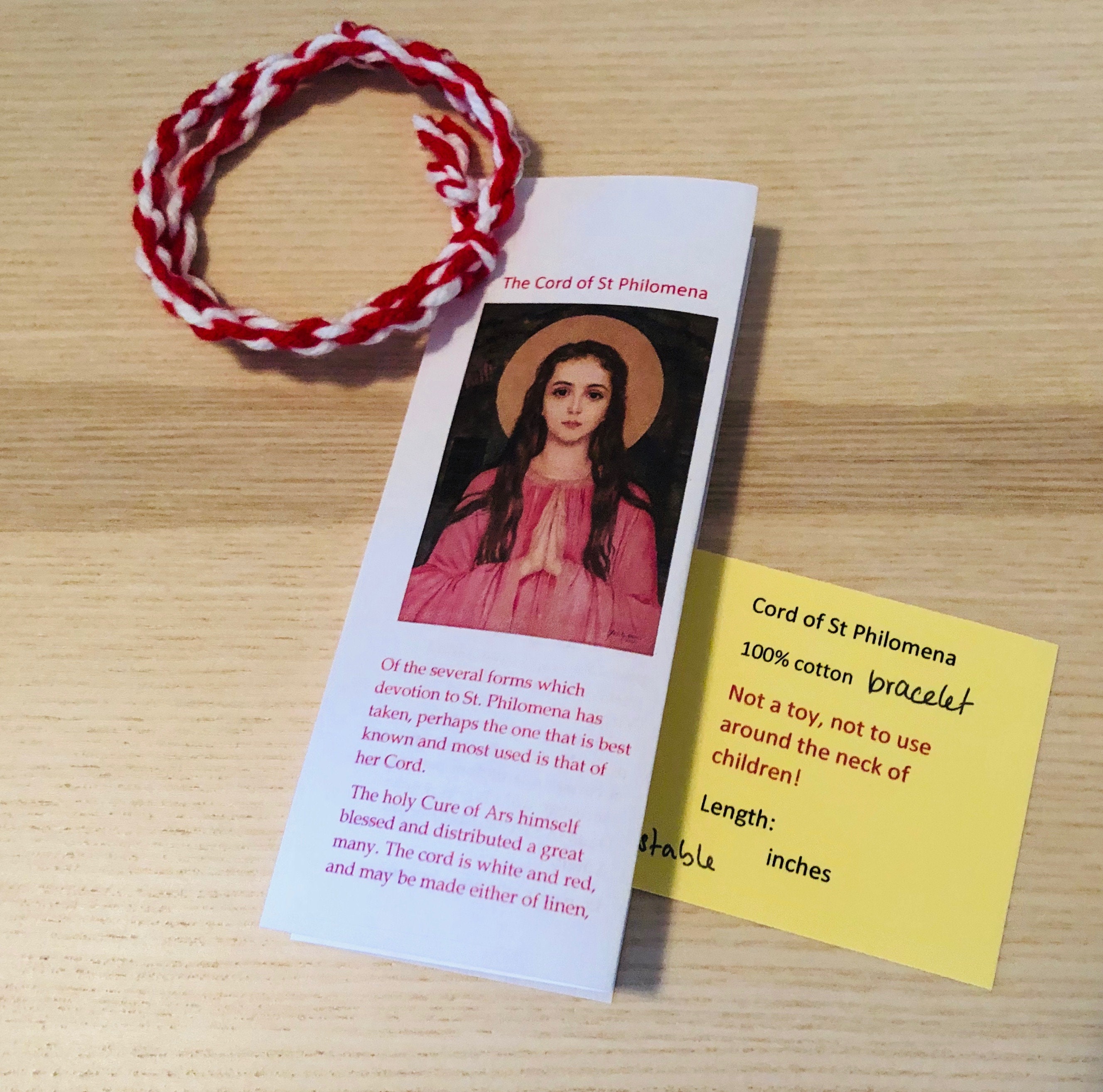 The Cord of St Philomena bracelet Filomena cincture Etsy