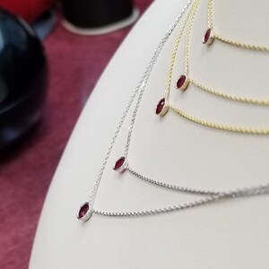 JULY BIRTHSTONE 14k RUBY solitaire necklace /birthday gift/anniversary gift image 5