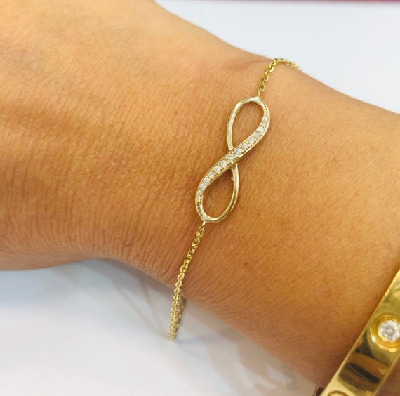 9ct Gold Diamond Infinity Bracelet | Goldmark (AU)