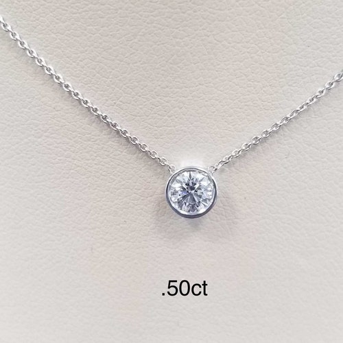 Shops APRIL BIRTHSTONE - Diamond bezel/.03ct-.50ct/necklace/floating/tiny/dainty/communion/confirmation gift/sweet sixteen/birthday