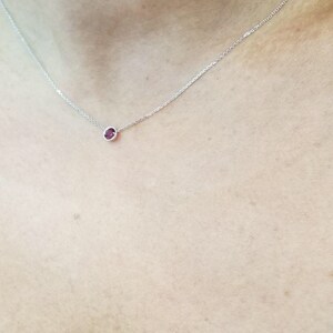 JULY BIRTHSTONE 14k RUBY solitaire necklace /birthday gift/anniversary gift image 3