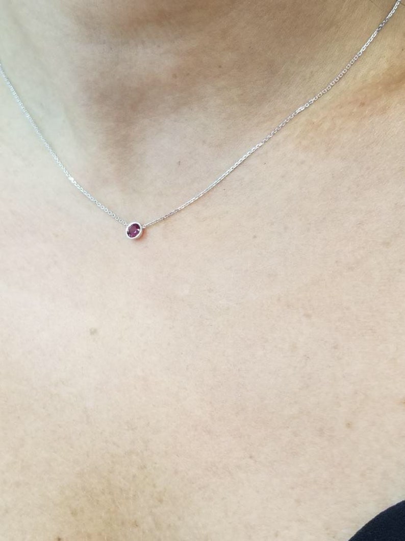 JULY BIRTHSTONE 14k RUBY solitaire necklace /birthday gift/anniversary gift image 3