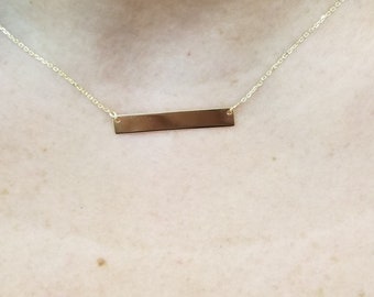 14k gold bar necklace/dainty/simple/trendy/ birthday gift/easter gift