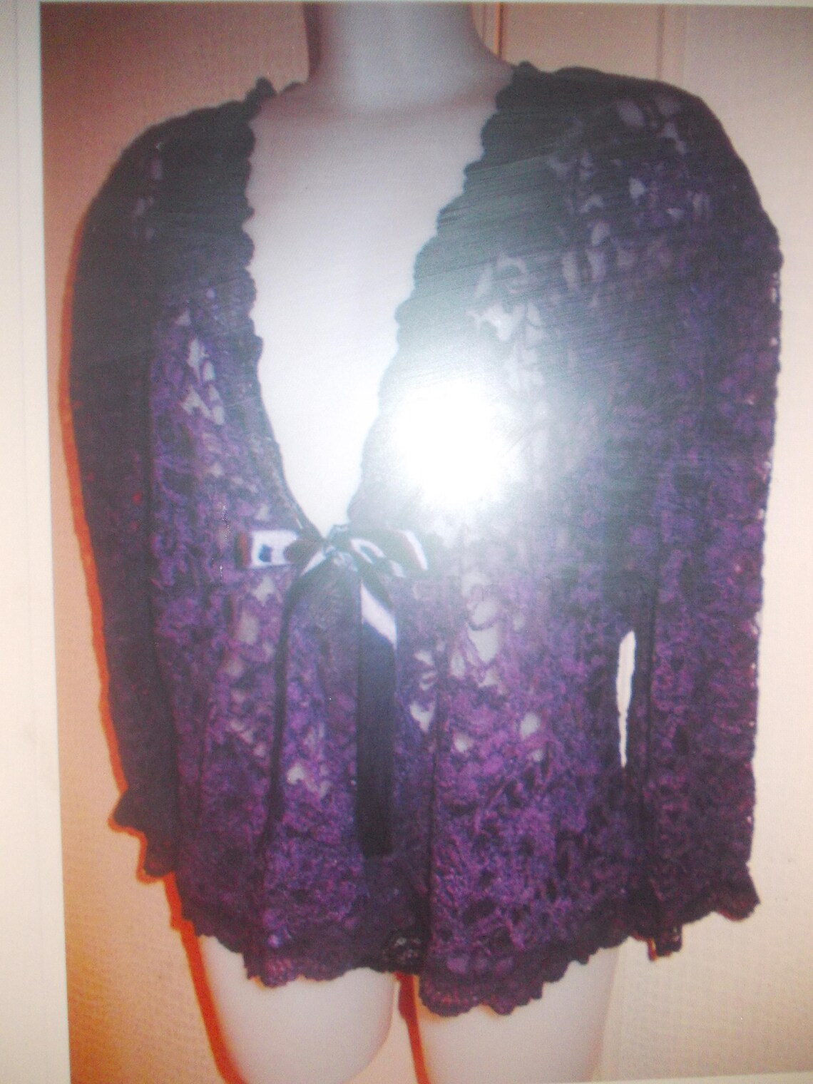 Bolero Stretchy Lace Jacket Purple Color Size 44-46 This - Etsy