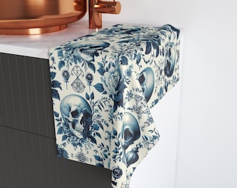Toalla de mano - Toile De Jouy - Calaveras - Tacto suave - Toalla de cocina - Hermoso diseño de inspiración francesa
