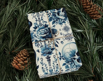 Skulls & Florals - Wrapping Paper - Multiple Sizes